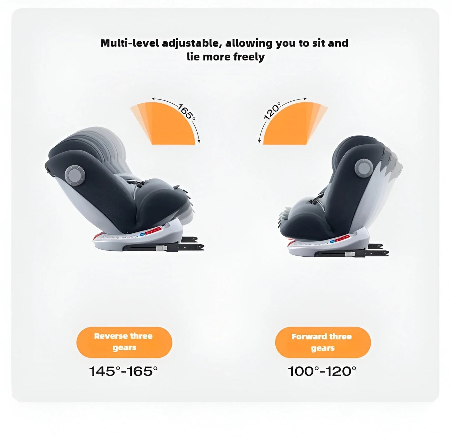 Bilbarnstol 360° Vändbar med Sufflett