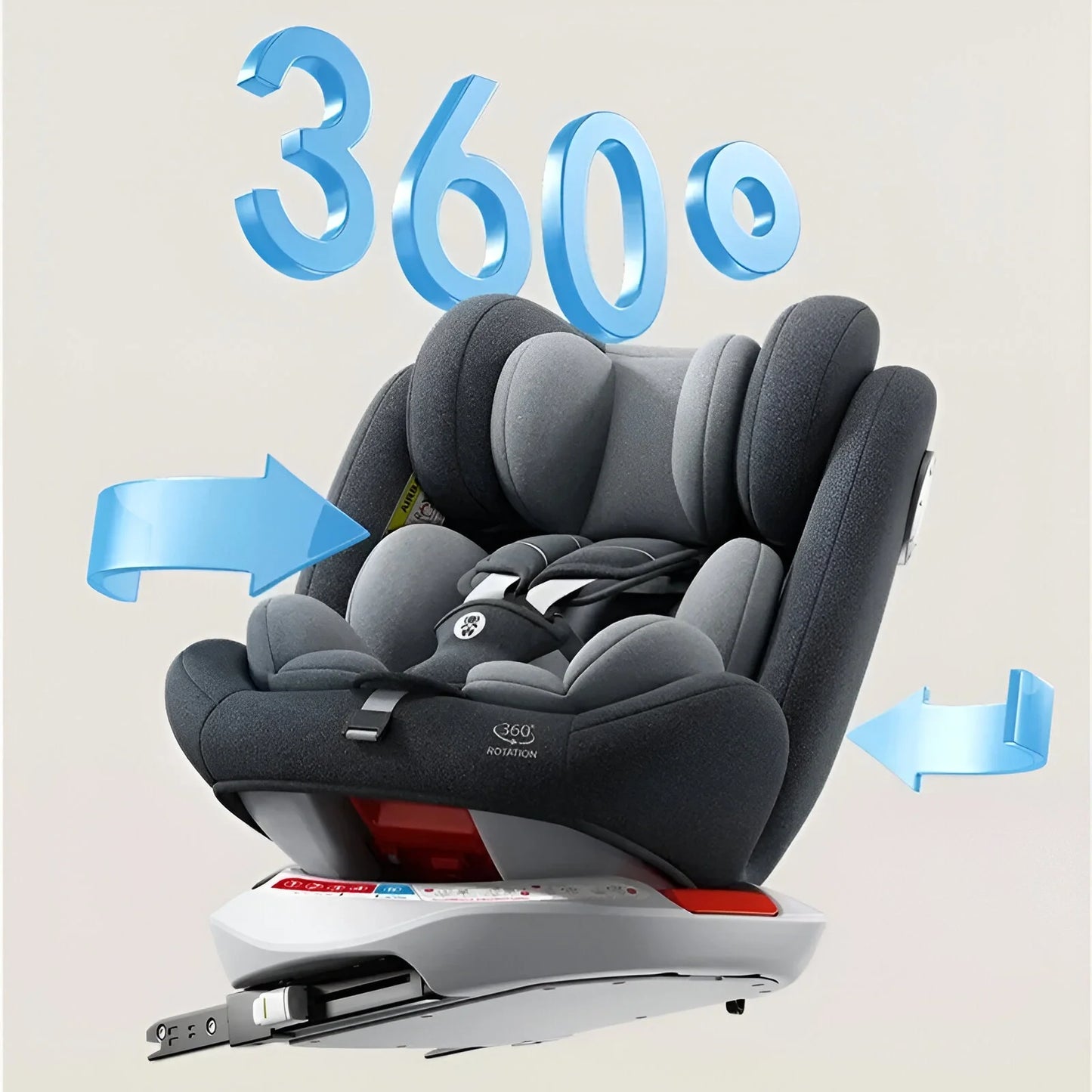 Bilbarnstol 360° Vändbar med Sufflett