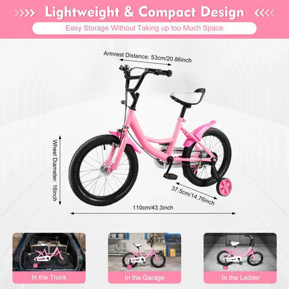 Barncykel 16 Tum - Rosa