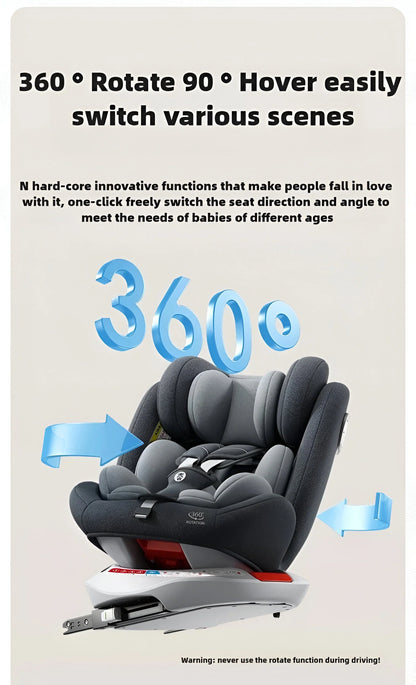 Bilbarnstol 360° Vändbar med Sufflett