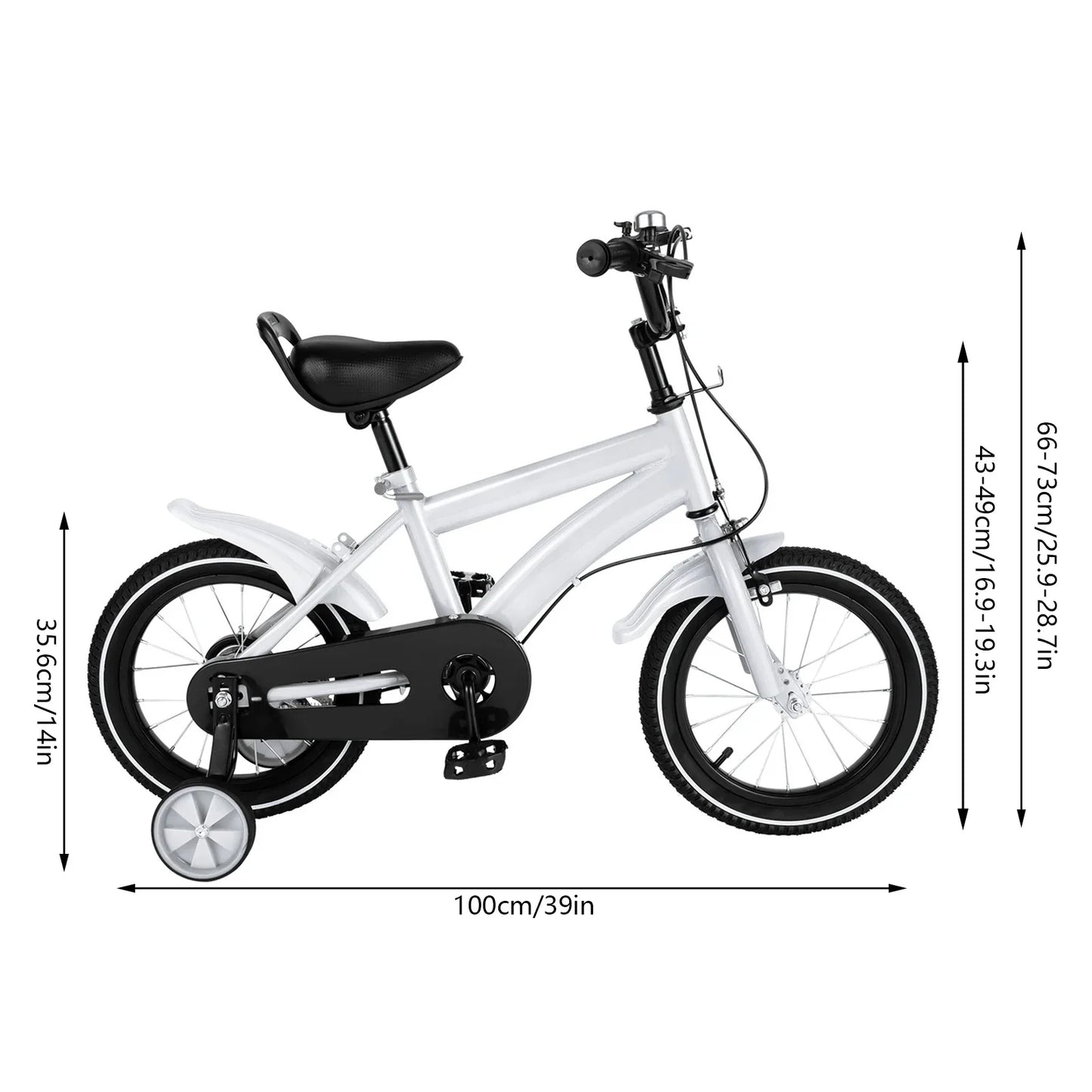 Barncykel 14 Tum - Vit
