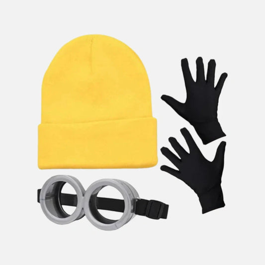 Mössa Barn Minions 3-i-1 Set med Vantar & Glasögon